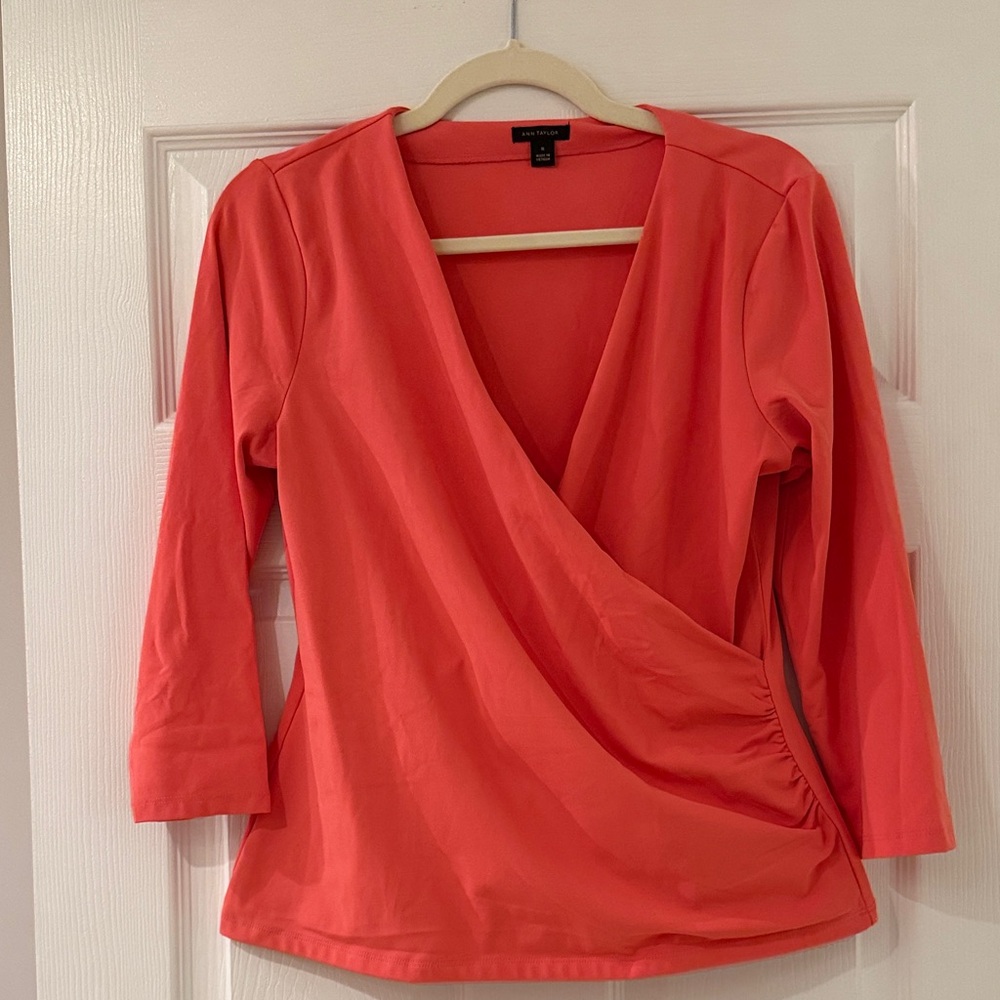 Ann Taylor Vibrant Coral Blouse